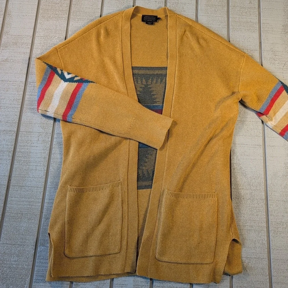 Pendleton Chief Aztec Cardigan‎ Jacket Mens S Southwest Tribal Cotton Open Front - Picture 2 of 10